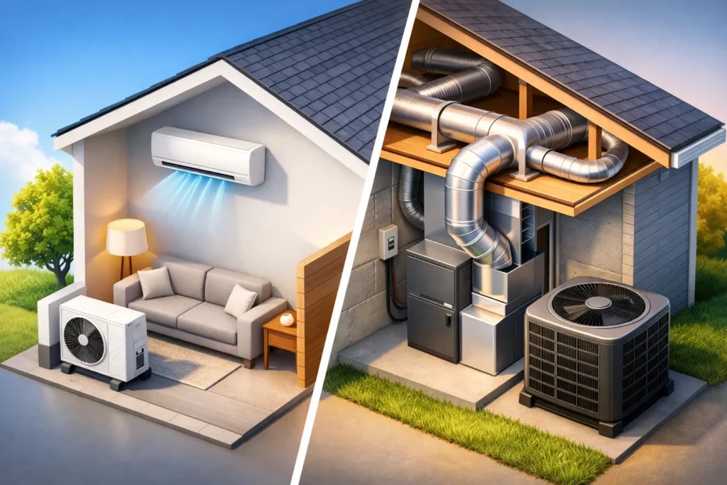 Ductless Versus Central Air Conditioning Compared